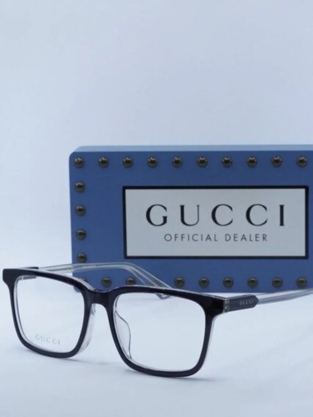 Gucci GG1120OA 002 Square Eyeglasses 55mm - Grey/Transparent